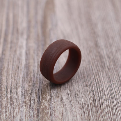 8.7MM Tree Bark Textured Silicone Ring - PERSONALIZED