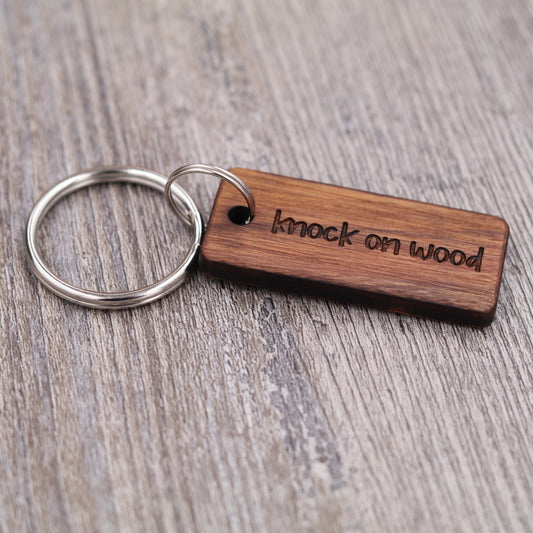 Knock on Wood Keychain (Rectangle)