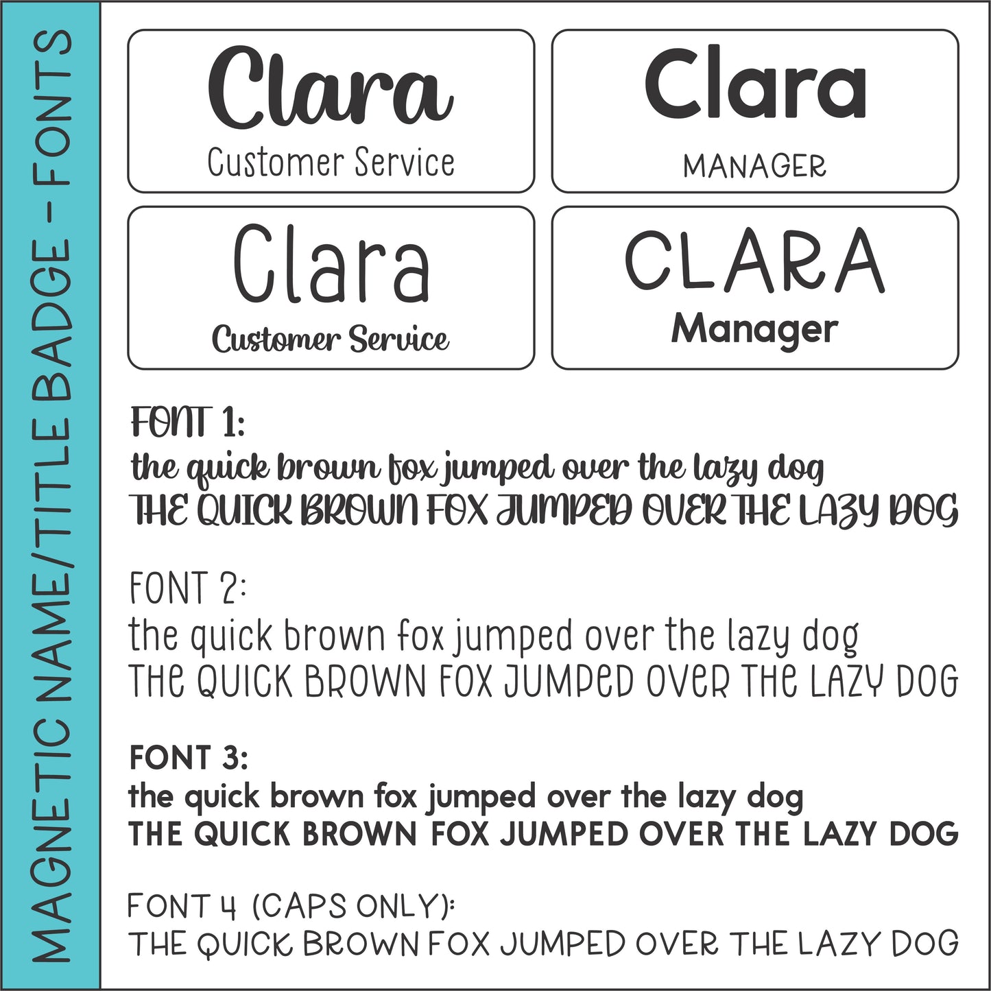 Magnetic Wood Badge with Name and/or Title