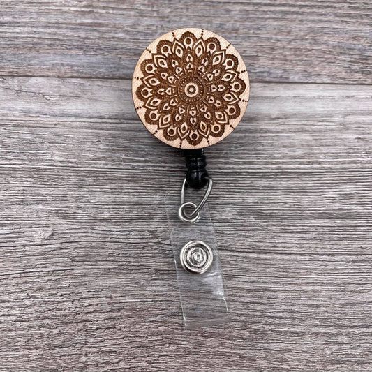 Peacock Mandala Badge Reel