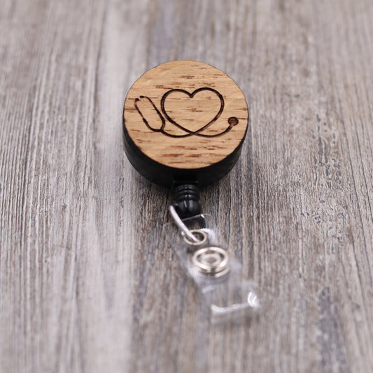 Heart Stethoscope Badge Reel