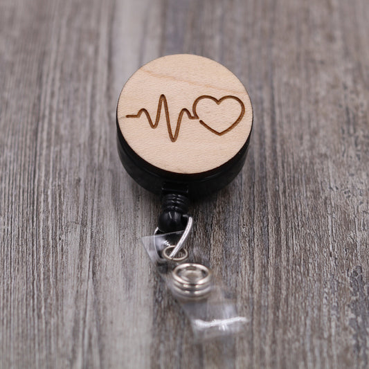 EKG Badge Reel (Heart Outline)